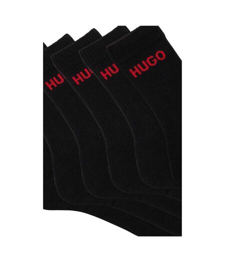 Pack Of 6  Mens Crew Socks  Black Hugo Boss