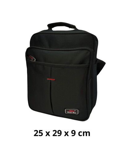 Sacoche bandoulière multi-poches pour homme - Toile noire MAROMAX