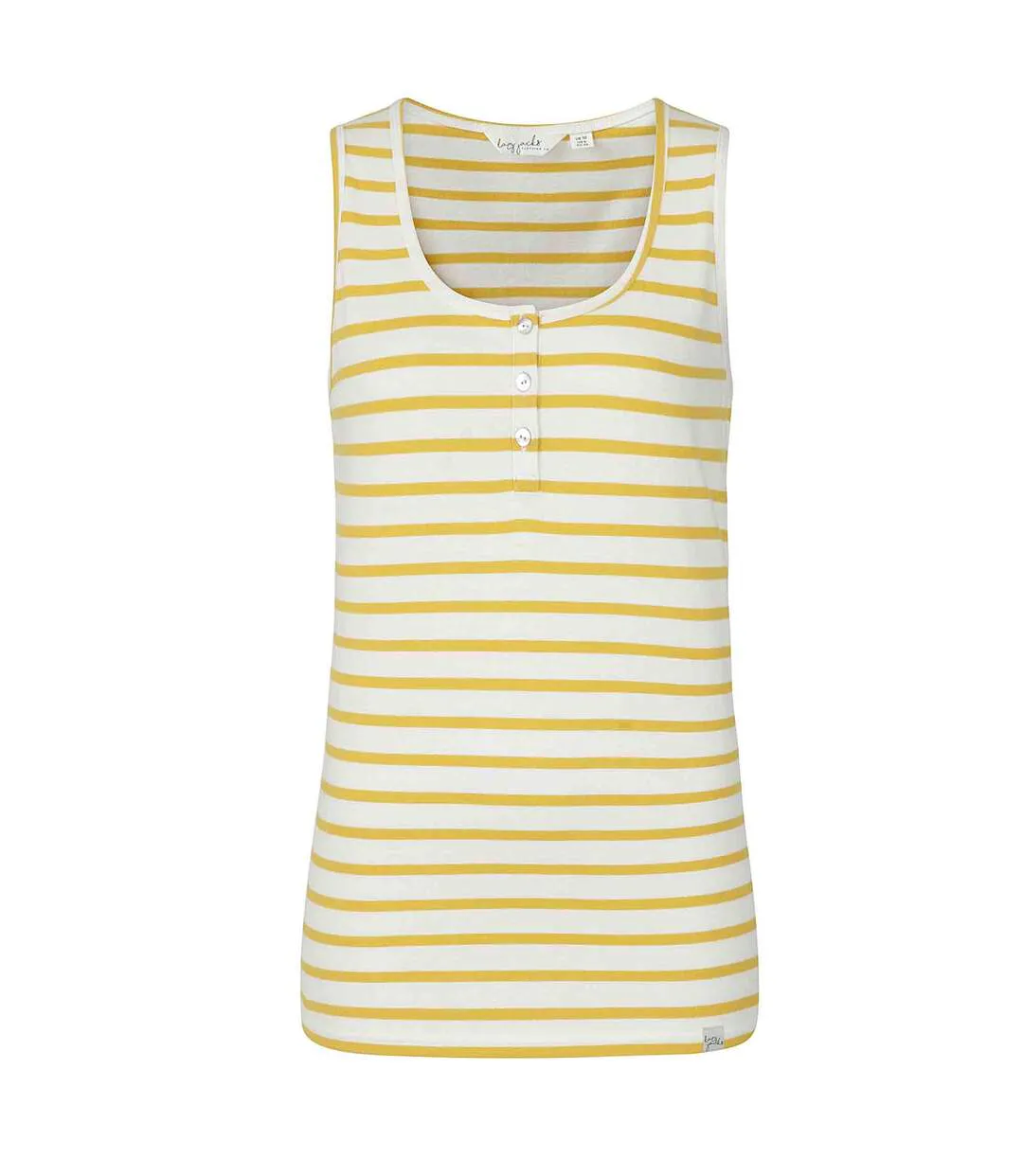 Womens/ladies Stripe Cotton Camisole Gorse Lazy Jacks-1