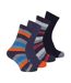 4 Pack Mens Cosy Soft Fluffy Slipper Bed Socks with Grips-1
