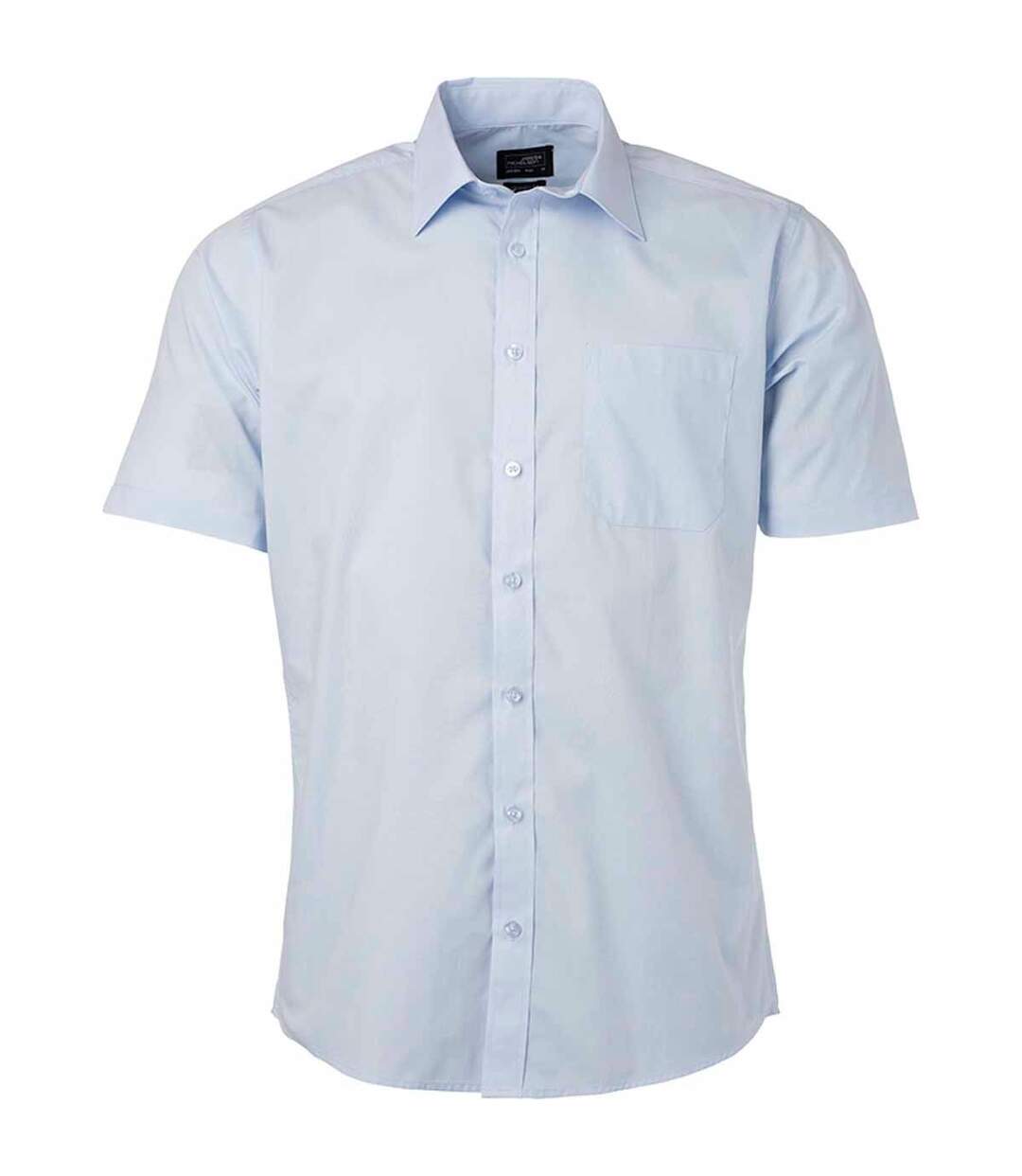 chemise popeline manches courtes - JN680 - homme - bleu clair-1