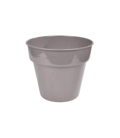 Cache Pot en Métal Brillant 22cm Taupe