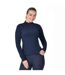 Womens/ladies Brushed Long-sleeved Base Layer Top Navy Dublin-1