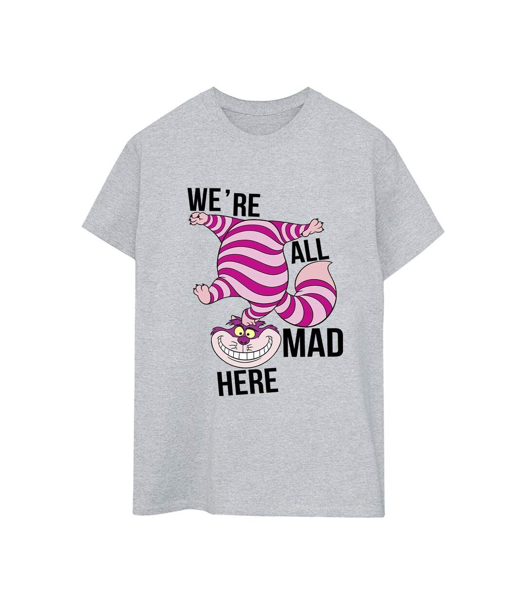 Disney - T-shirt ALICE IN WONDERLAND ALL MAD HERE - Femme (Gris sportif) - UTBI9058-1