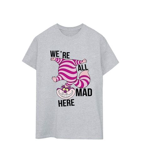 Disney - T-shirt ALICE IN WONDERLAND ALL MAD HERE - Femme (Gris sportif) - UTBI9058