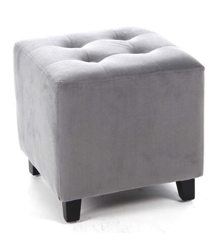 Pouf Leandre - Velours - Gris