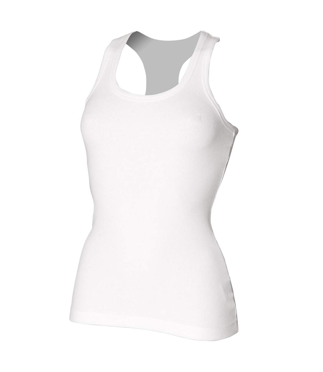 Débardeur long femme blanc Skinni Fit-1