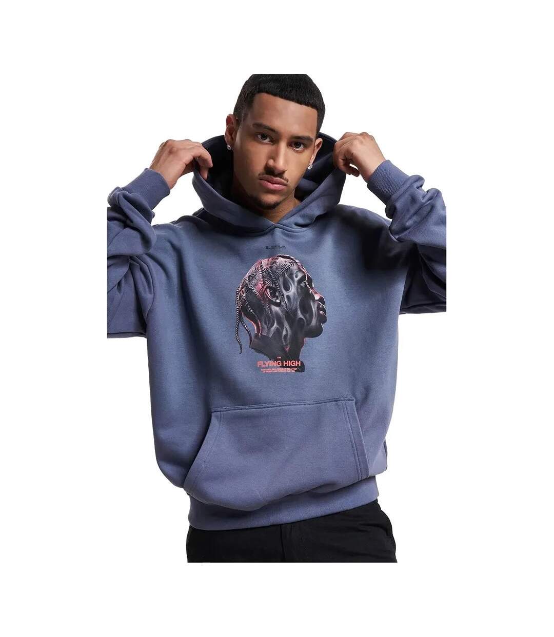 Sweat À Capuche Flying High Homme Vieux Bleu Mister Tee-1