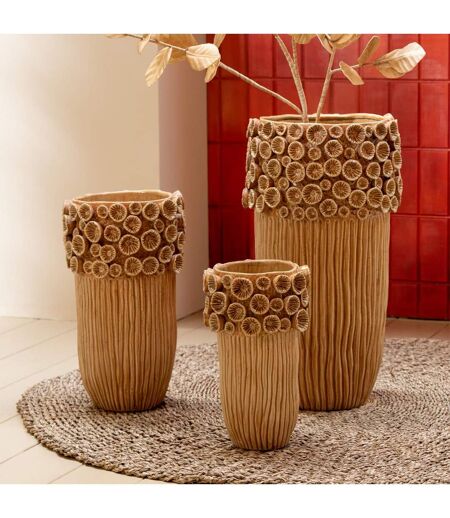 Vase Corail en Argile Isidro 32cm Ocre