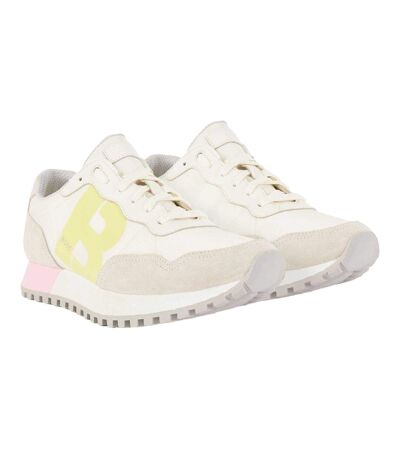 Womens/ladies Parkour Suede Running Shoes White Hugo Boss