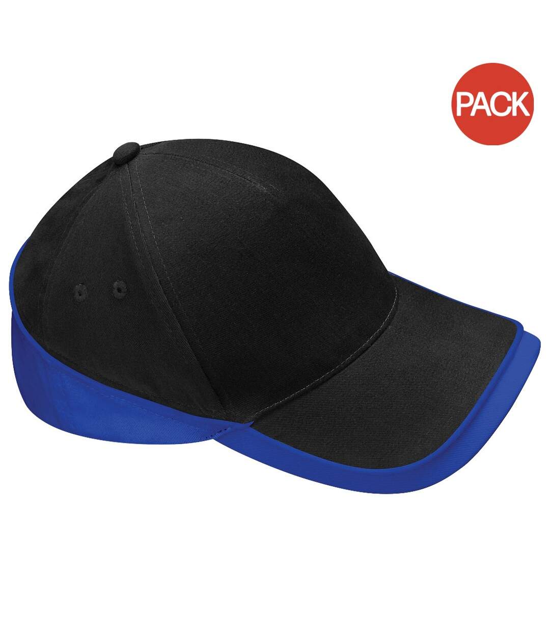 Lot de 2  casquettes de sport adulte noir/bleu roi vif Beechfiel-1