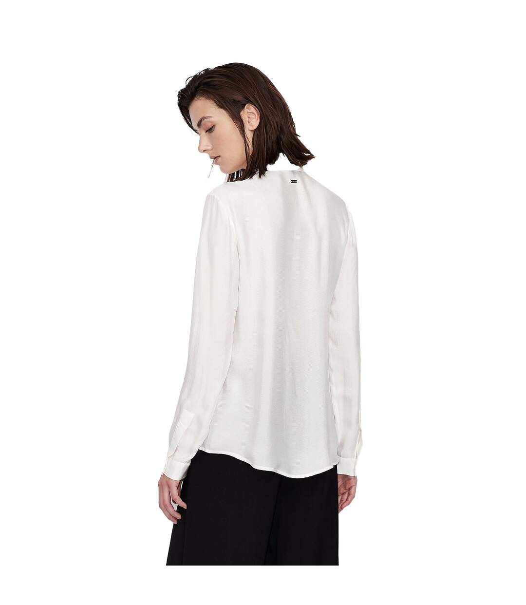 Womens/ladies Plain Soft Touch Shirt White Armani Exchange-3