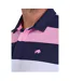 Mens Irregular Stripe Jersey Rugby Polo Shirt Navy White Pink Raging Bull-4