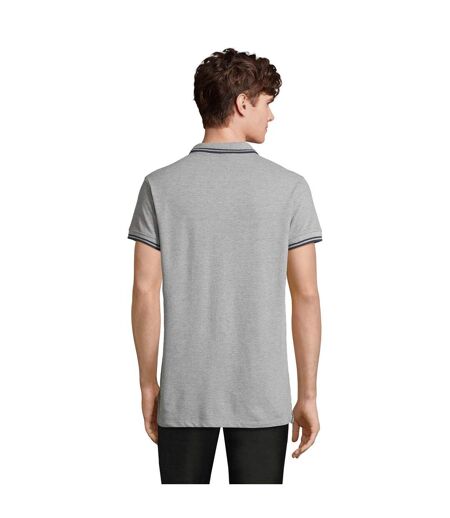 Polo Pasadena Homme Gris Chiné Bleu Marine SOLS