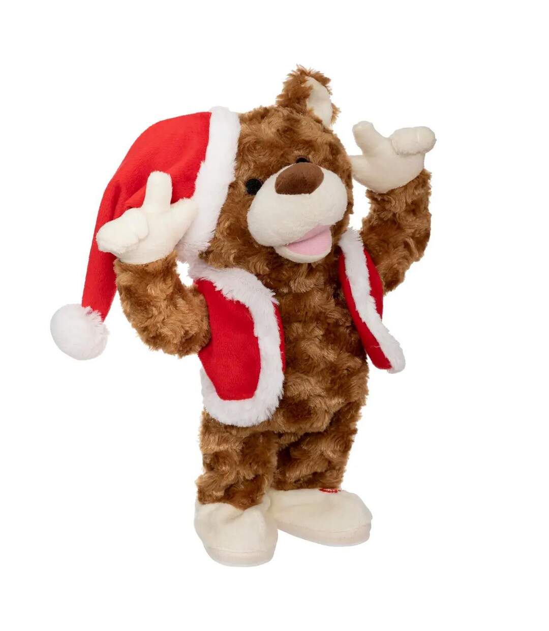 Statuette de Noël Animée Ours Fun 31cm Marron-1
