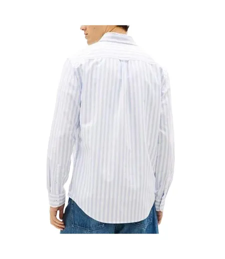 Chemise bleu/beige homme tommy hilfiger tjm reg stripe