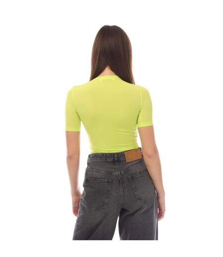 T-shirt off stamp sec skin femme jaune Off White