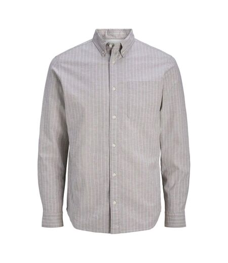 Chemise Manches Longues Motif/style Fines Rayures Homme Beige Jack And Jones