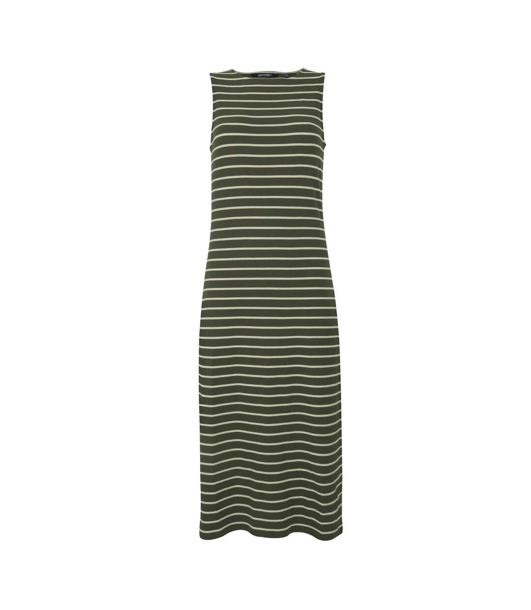 Robe Mi-longue Sans Manches Motif/style Rayures Contrastées Amorie Femme Kaki Foncé Beige Clair À Rayures Regatta-2