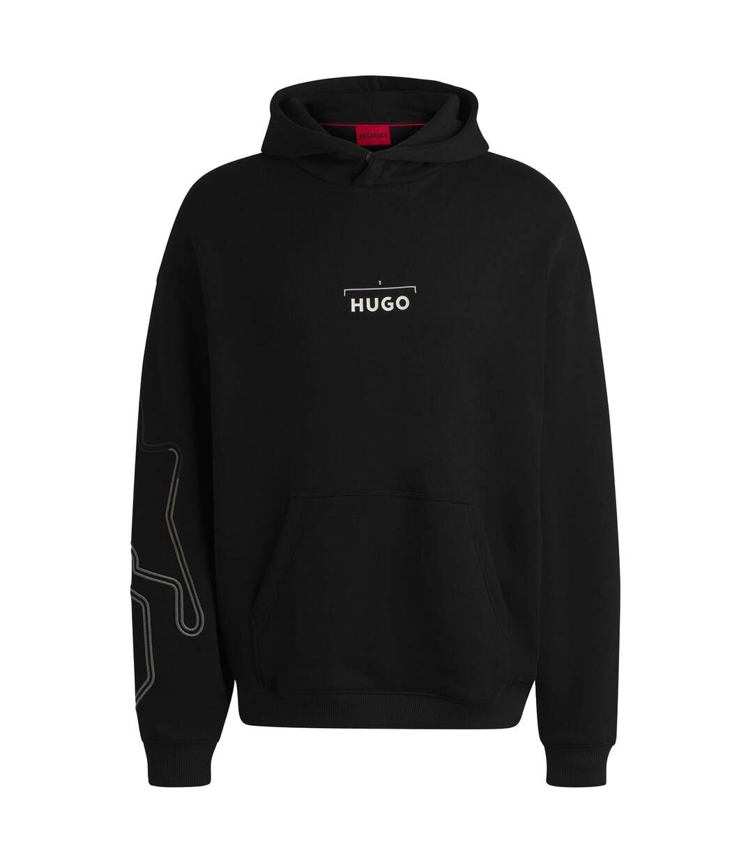 Sweat À Capuche Motif/style Imprimé Au Dos Doad Homme Noir Hugo-2