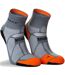 Mens Marathon Fresh Ankle Socks Minimum Grey Orange Hilly-1
