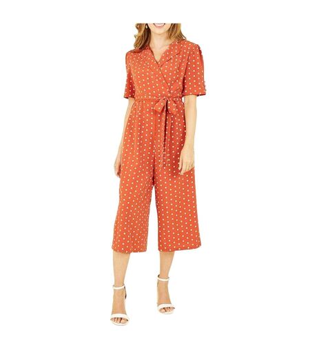 Combinaison Motif/style À Pois Femme Orange Foncé Yumi