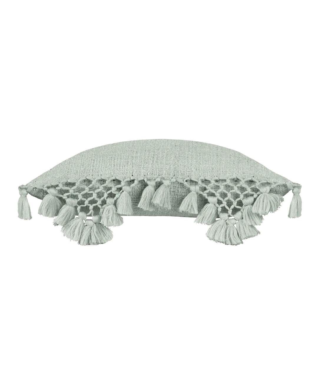 Anko tassel macramé cushion cover 45cm x 45cm eucalyptus Yard