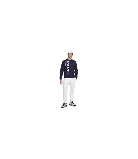 Mens Paris Saint Germain Fc French Terry Crew Neck Sweatshirt Black Blue Nike