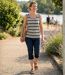 MAYFLOWER LILOU2 — Débardeur taupe / vert femme coton : l'équilibre parfait du confort casual chic-5