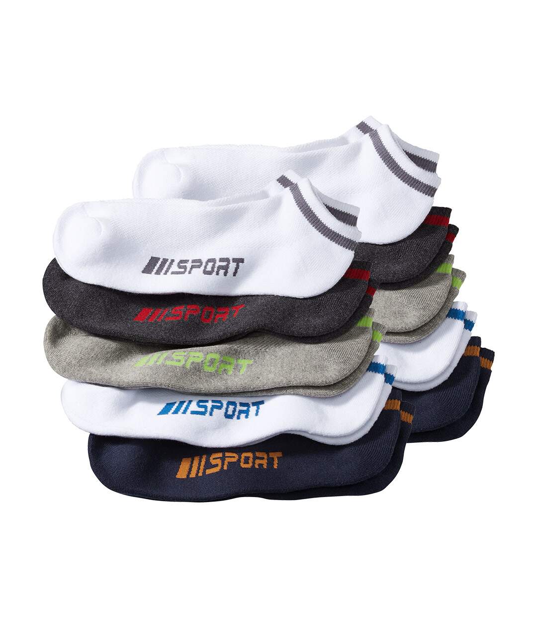 Pack of 10 Pairs of Men's Sports Socks