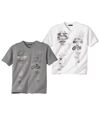 2er-Pack T-Shirts mit geknöpften Epauletten Atlas For Men