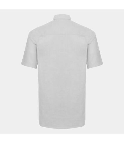 Russell Collection Mens Short Sleeve Easy Care Oxford Shirt (White)