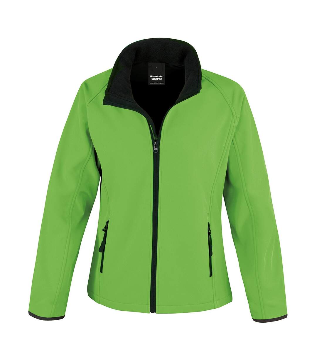 Womens/ladies soft shell jacket vivid green/black Result Core