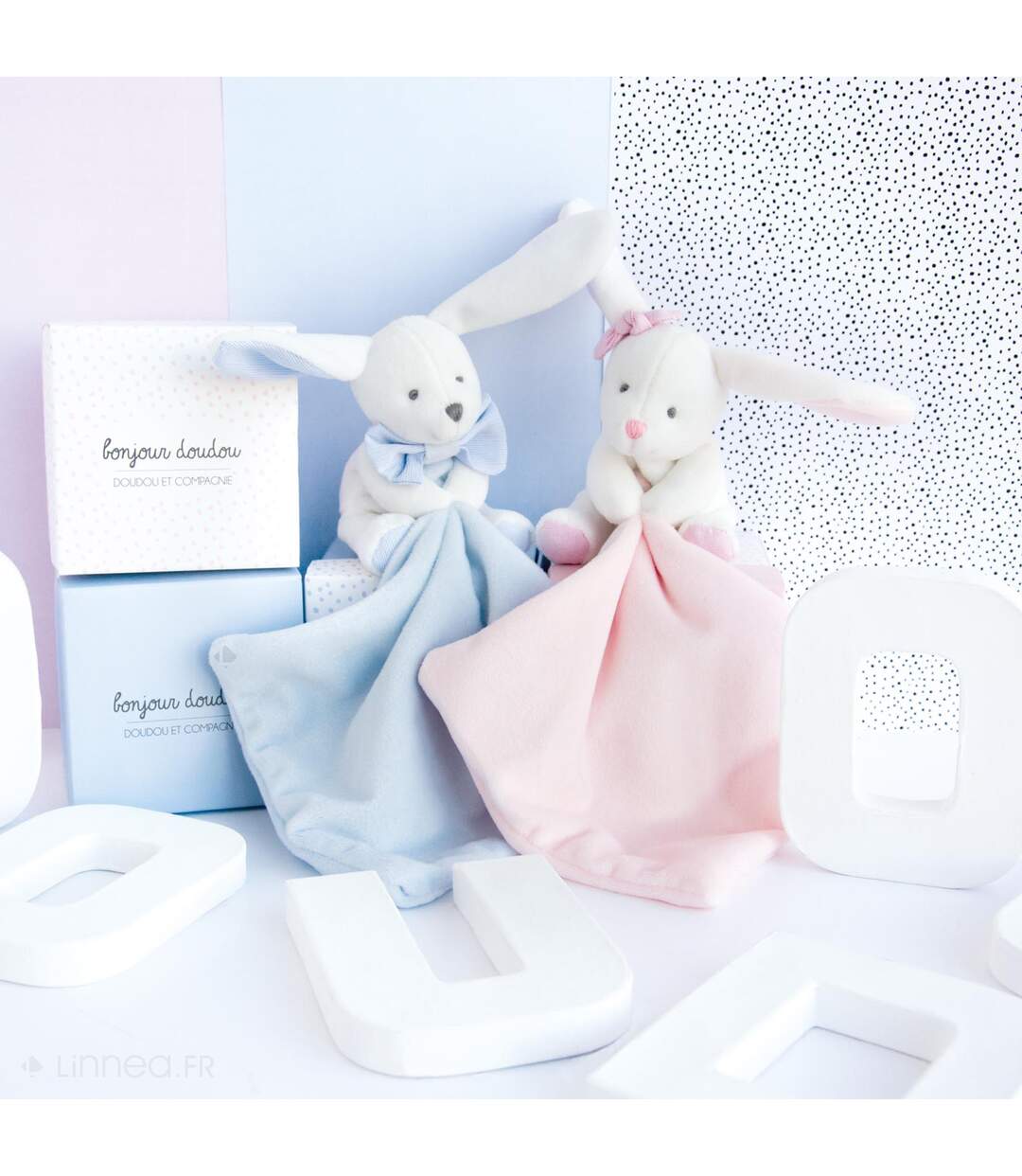 Doudou polyester collection J'AIME MON DOUDOU Lapin-4
