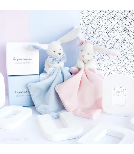 Doudou polyester collection J'AIME MON DOUDOU Lapin