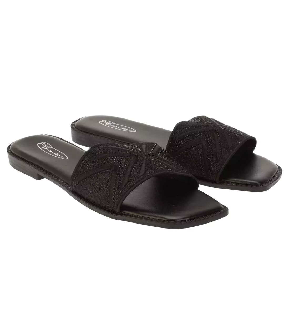 Womens/ladies Sparkling Strappy Flat Sandals Black Generic-1