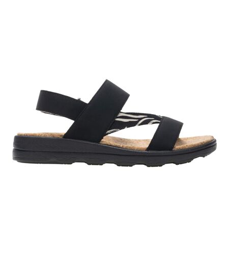 Womens/ladies Rylie Zebra Print Sandals Black Regatta
