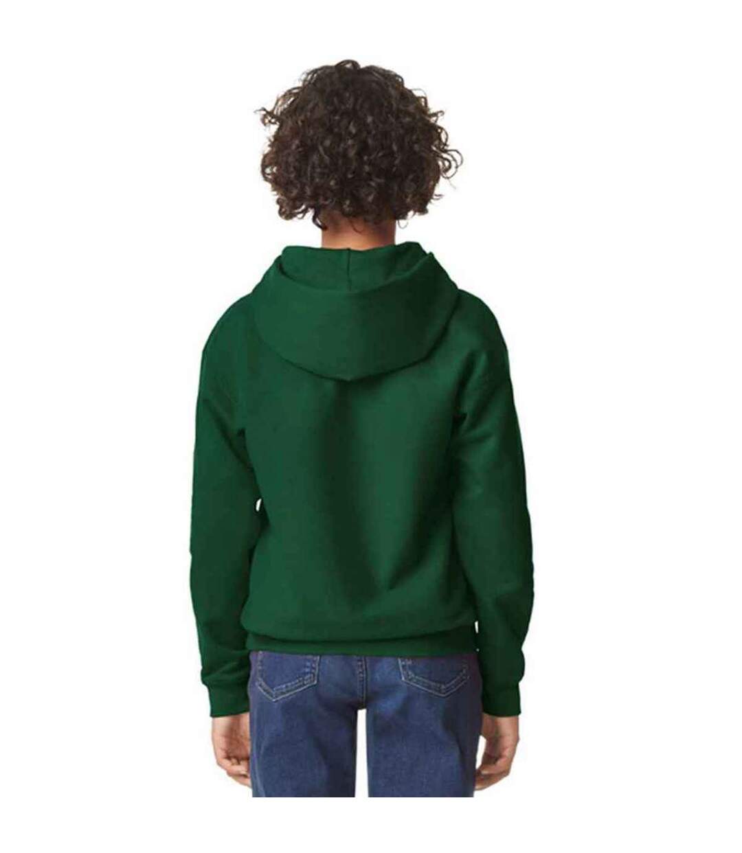 Sweat à capuche enfant vert forêt Gildan-2