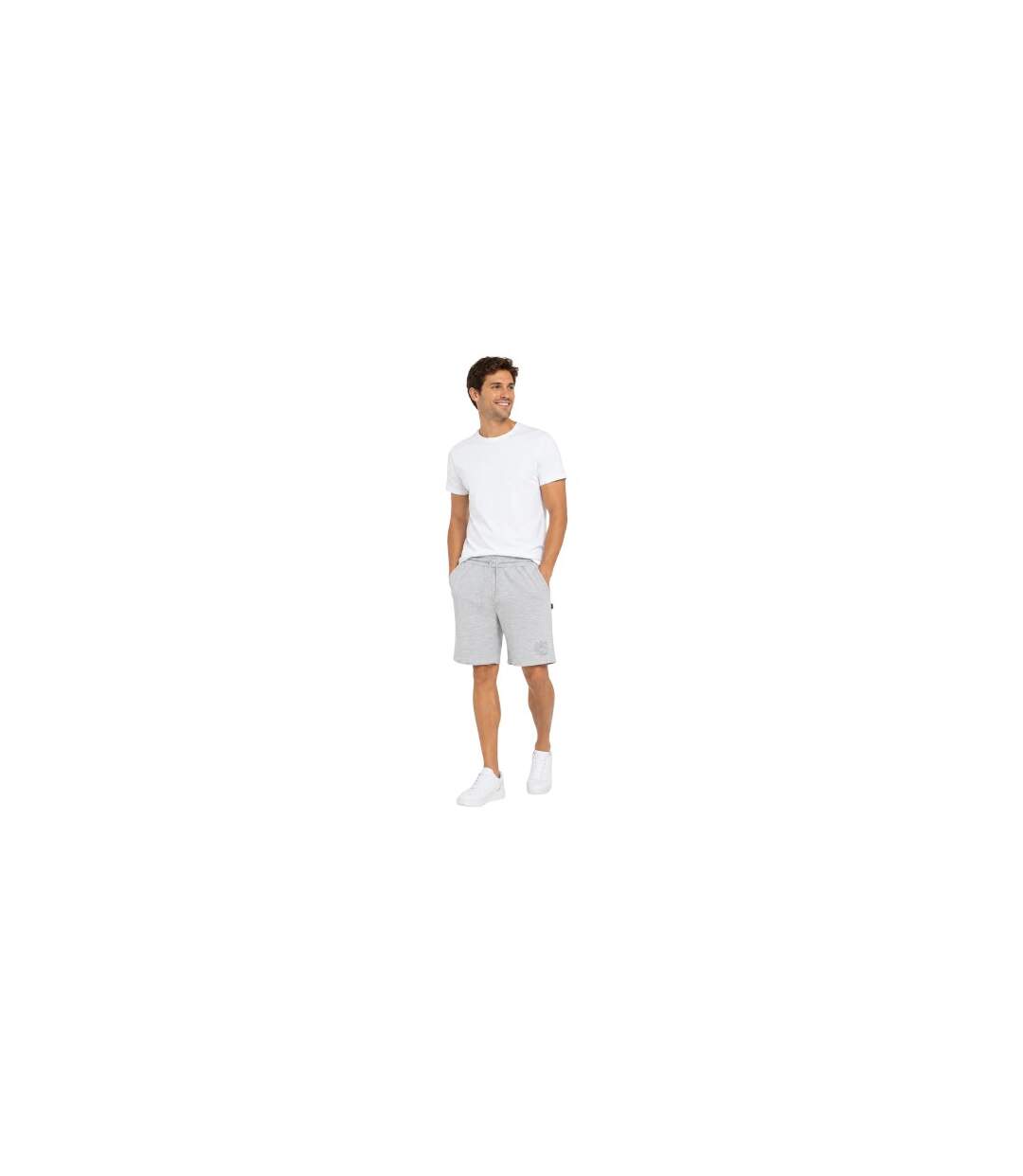Mens Fleece Plain Sweat Shorts Grey Aquascutum-1