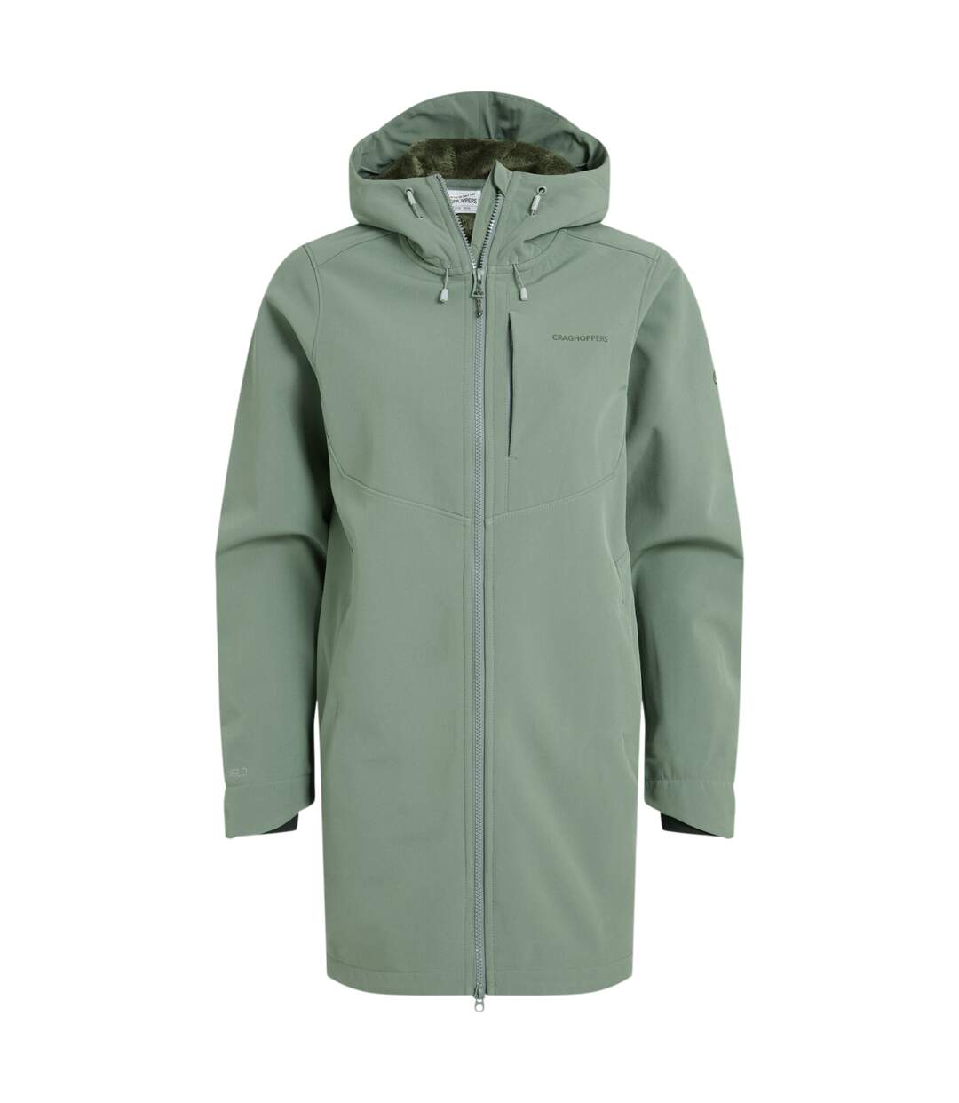 Veste Longue Unie À Capuche Hopegill Femme Vert De Gris Craghoppers-2