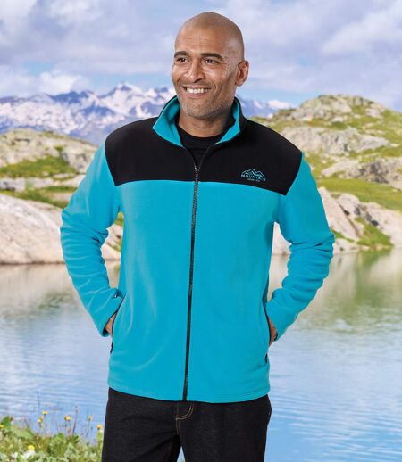 Pack of 2 Men's Zip-Up Fleece Jackets - Black Blue