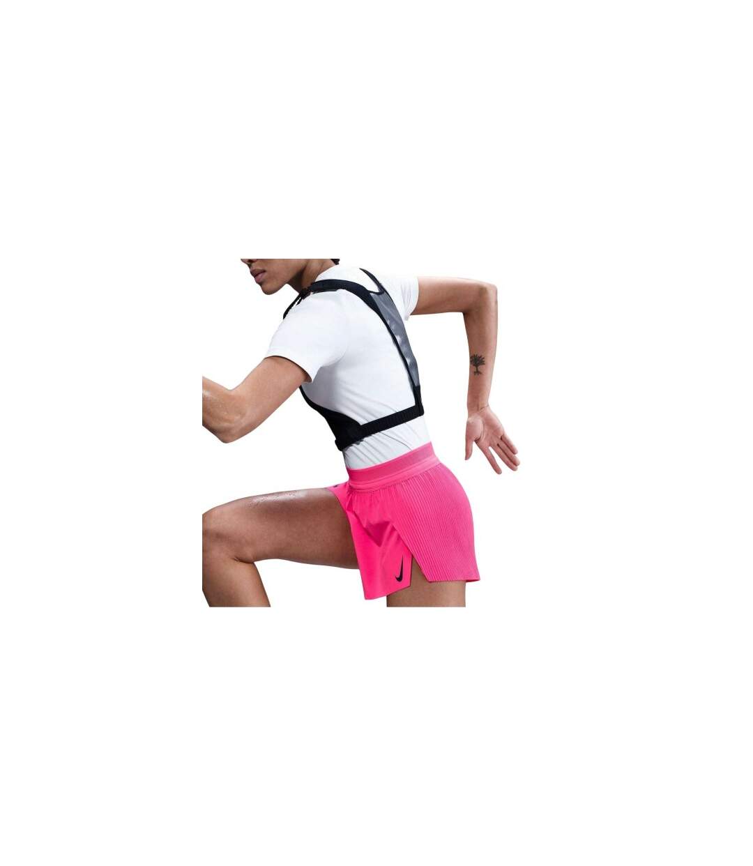 Womens/ladies Aero Swift Pleated Mid Rise Running Shorts Hyper Pink Nike-1