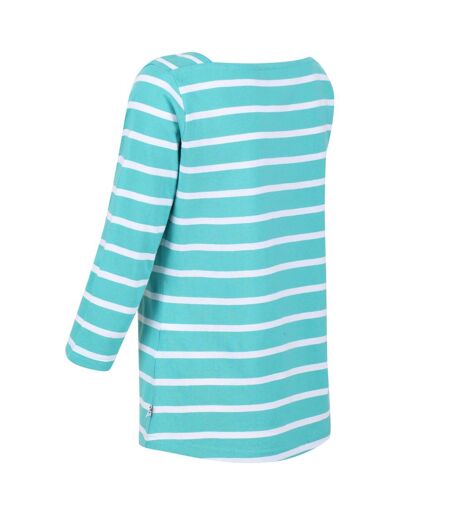 T-shirt polexia femme turquoise vif / blanc Regatta