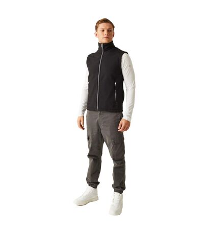 Mens Softshell 2 Layer Body Warmer Black Mineral Grey Regatta Professional