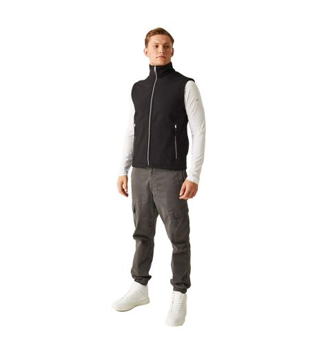 Mens Softshell 2 Layer Body Warmer Black Mineral Grey Regatta Professional