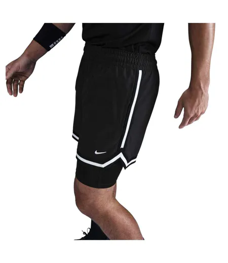 Short De Basket Motif/style 2-en-1 Homme Noir Blanc Nike