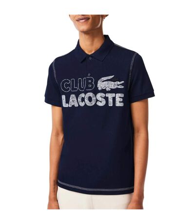 Mens Printed Organic Cotton Polo Shirt Blue Lacoste