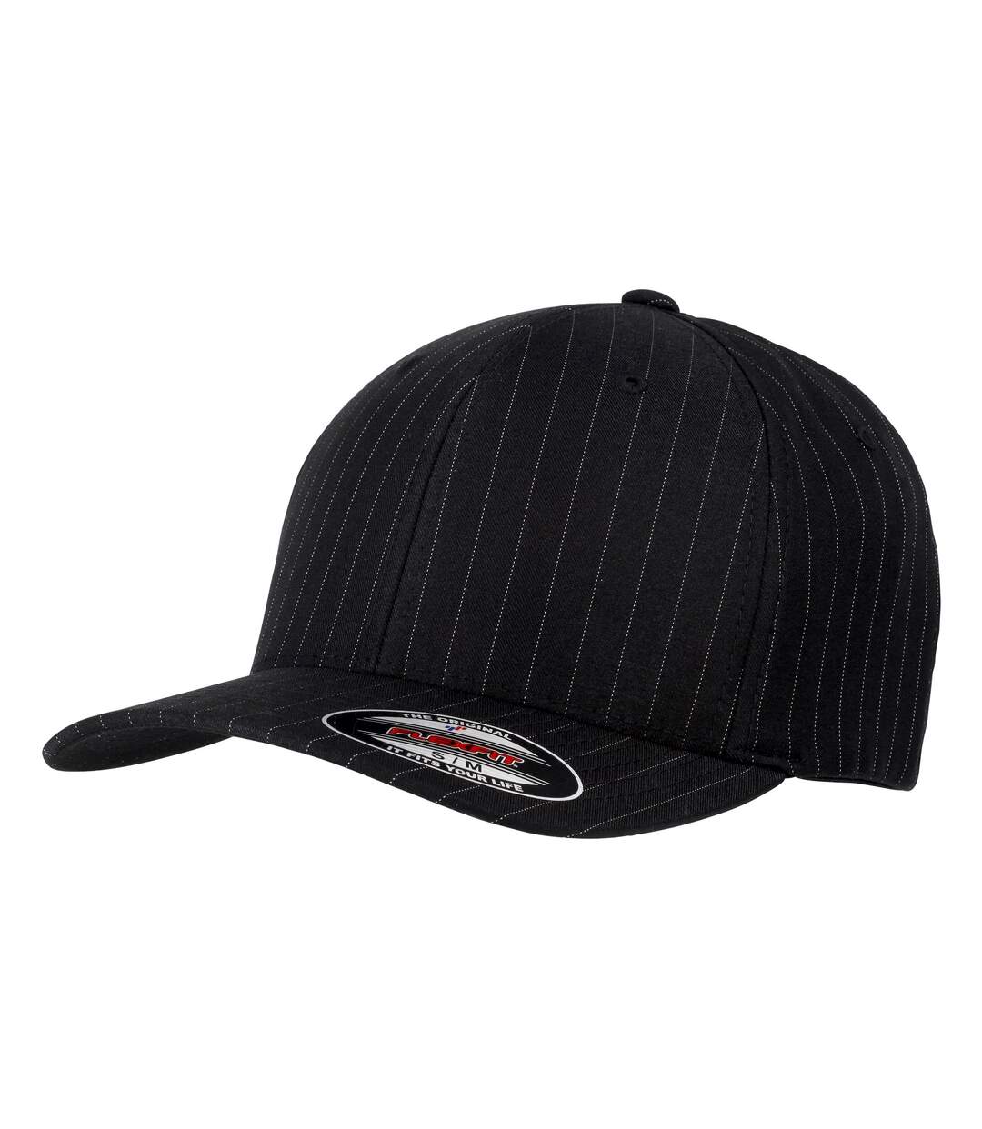 Casquette de baseball rayées adulte unisexe noir/blanc Yupoong-1