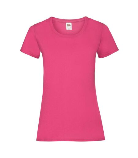 Womens/ladies Valueweight T-shirt Fuchsia Fruit Of The Loom
