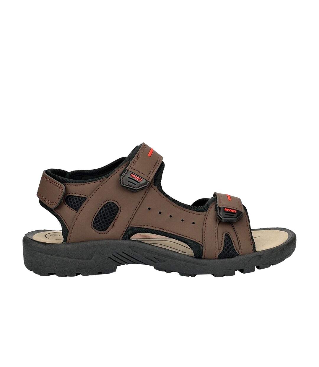 Sandales de sport à scratch homme marron PDQ